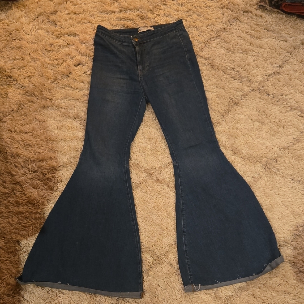 Free People Dark Blue Flare Jeans